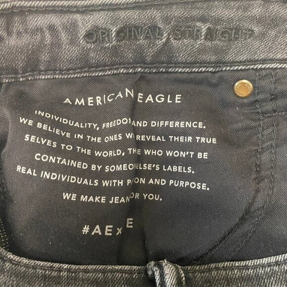American Eagle AirFlex+ Black Wash Straight Jeans – Size 32x32 - Picture 7 of 8